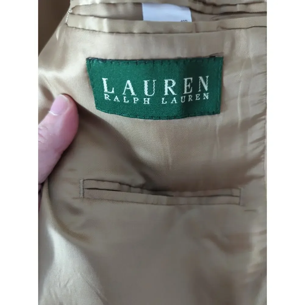 Lauren Ralph Lauren Mens 100% Camel Hair Single Breasted Blazer Size 46R Tan